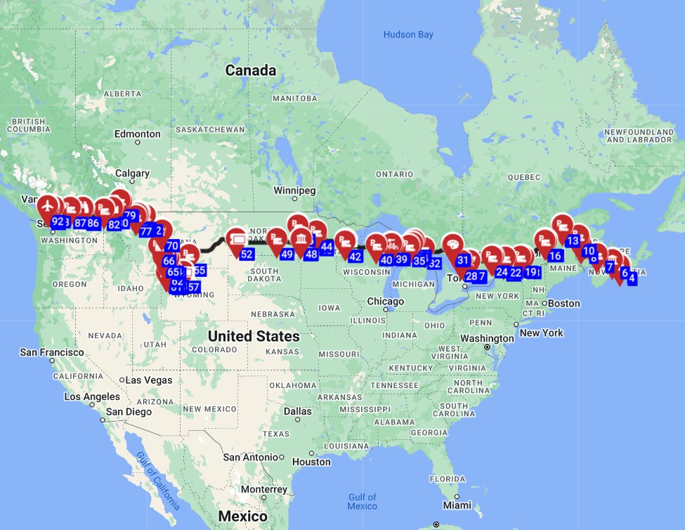 RV trip Canada from Halifax to Vancouver a motorhome journey route plan